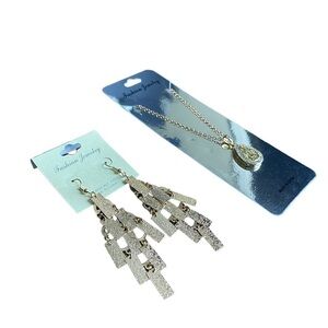 𝅺Gold & Silver Earrings & Necklace Set NWOT